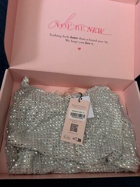 Embellished Silver Sequin mini dress